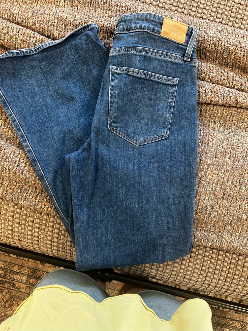 PAIGE Dark Blue Wide-Leg Jeans